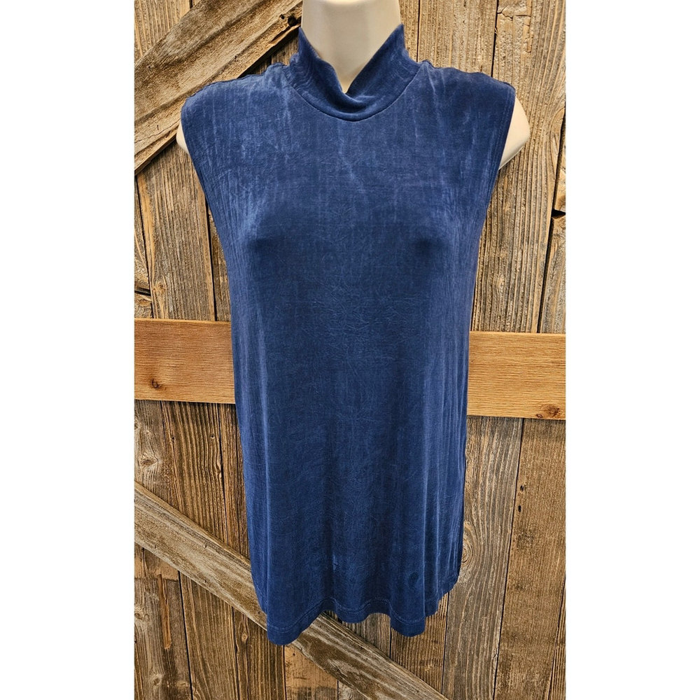 Jacket Required Blue Sleeveless Acetate Top Blouse XL